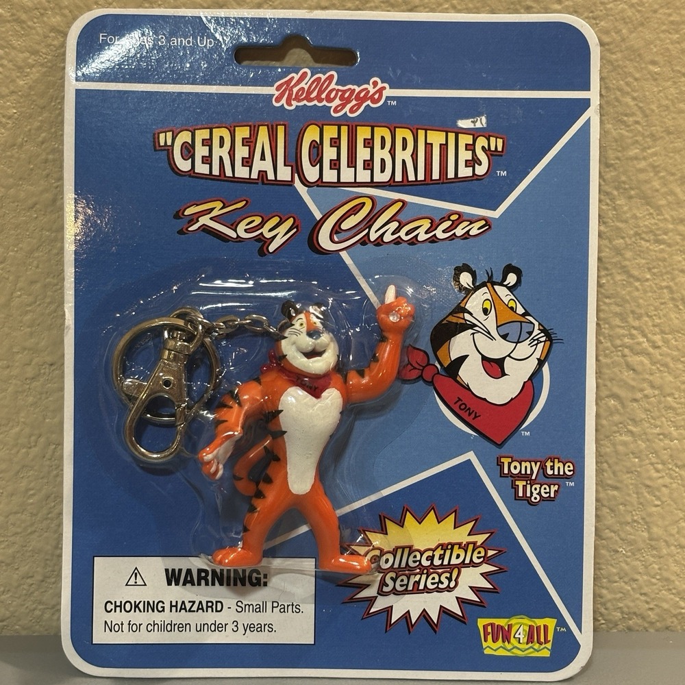 Kellogg Tony the Tiger Cereal Celebrities Collectible Keychain 1998 Sealed